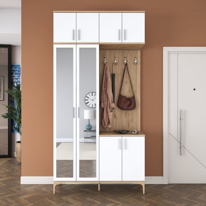 Hanah Home Soporte de Entrada EA153 - 4633 Nogal y Blanco